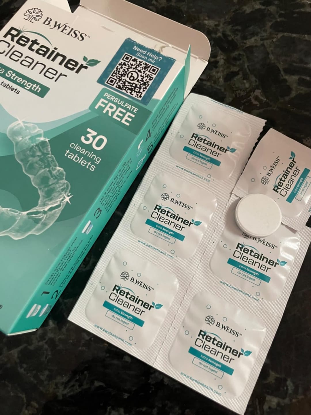 Customer photo review of Daily Retainer & Aligner Cleaner Tablets mint scented