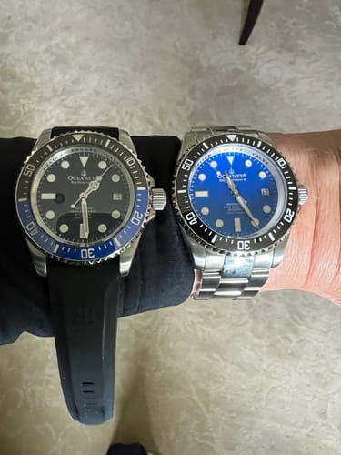 Customer photo review of Oceaneva Men's Deep Marine Explorer II 1250M Pro Diver Watch Blue Mother Of Pearl