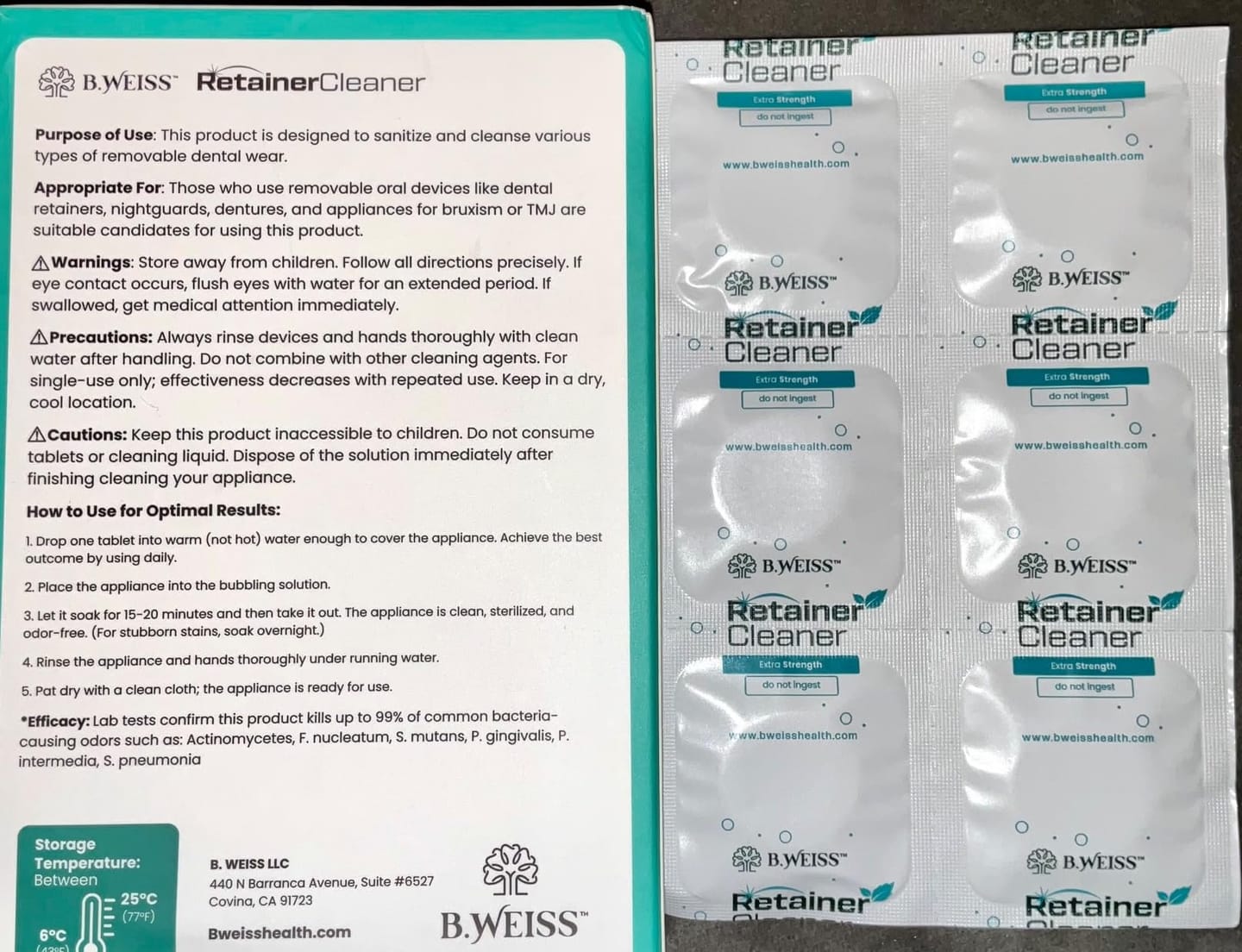 Customer photo review of Daily Retainer & Aligner Cleaner Tablets mint scented