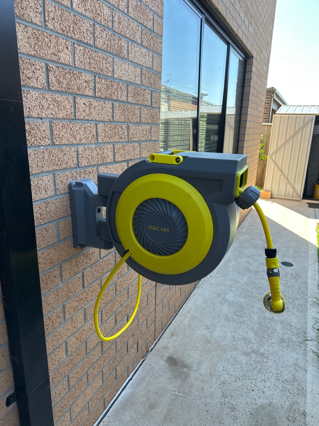 Customer photo review of 30m Retractable Garden Hose Reel.. Fully Installed
