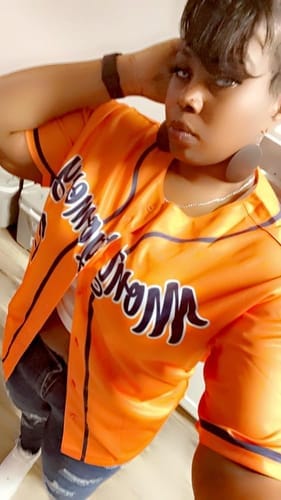 Customer photo review of Custom Aqua Pink-White Gradient Stripe Fashion Authentic Baseball Jersey