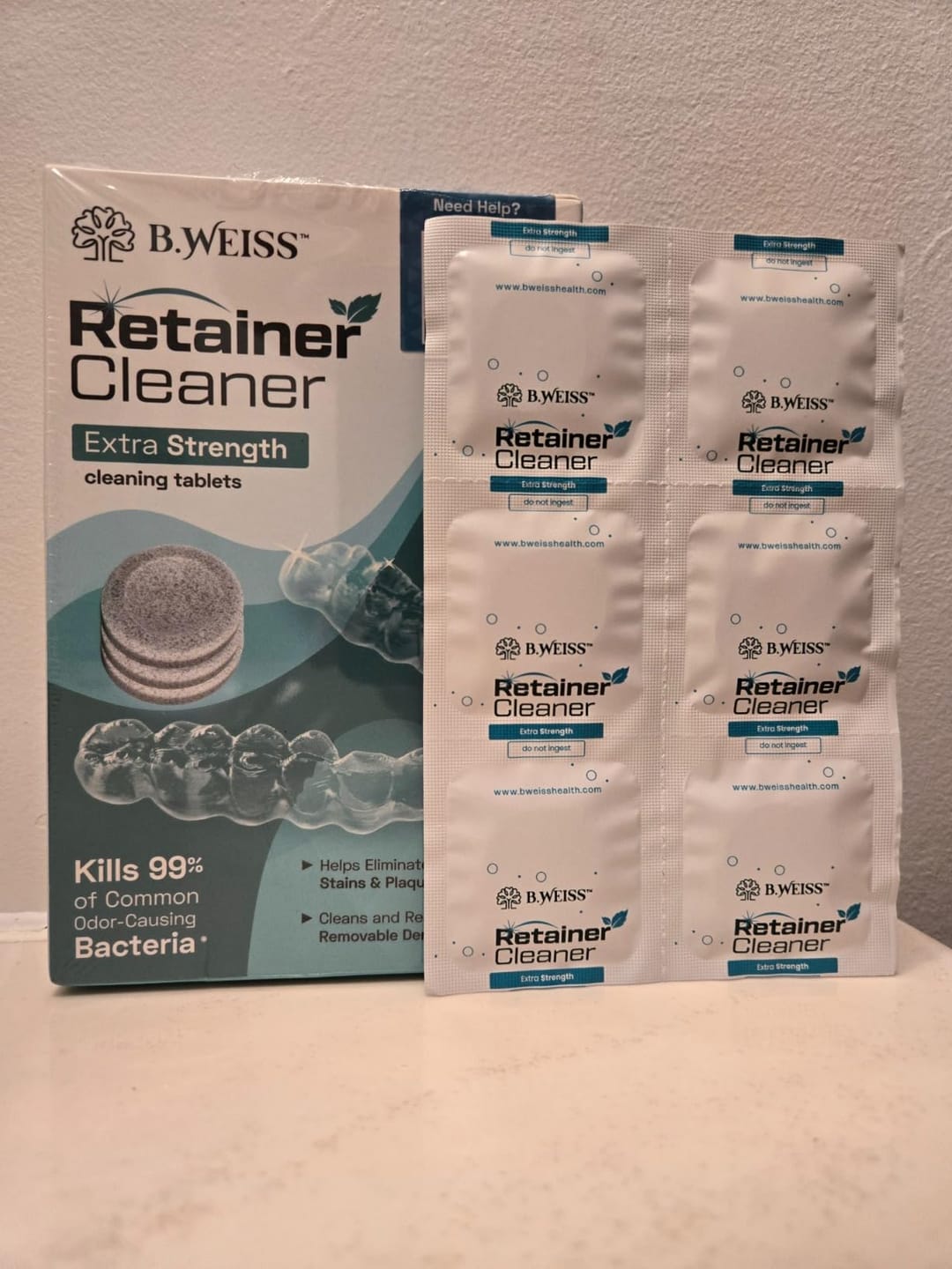 Customer photo review of Daily Retainer & Aligner Cleaner Tablets mint scented