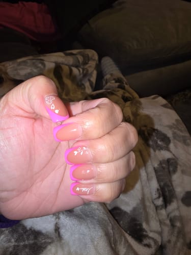 Customer photo review of XCOATTIPS® French - Short Square Pink Pastel Tips
