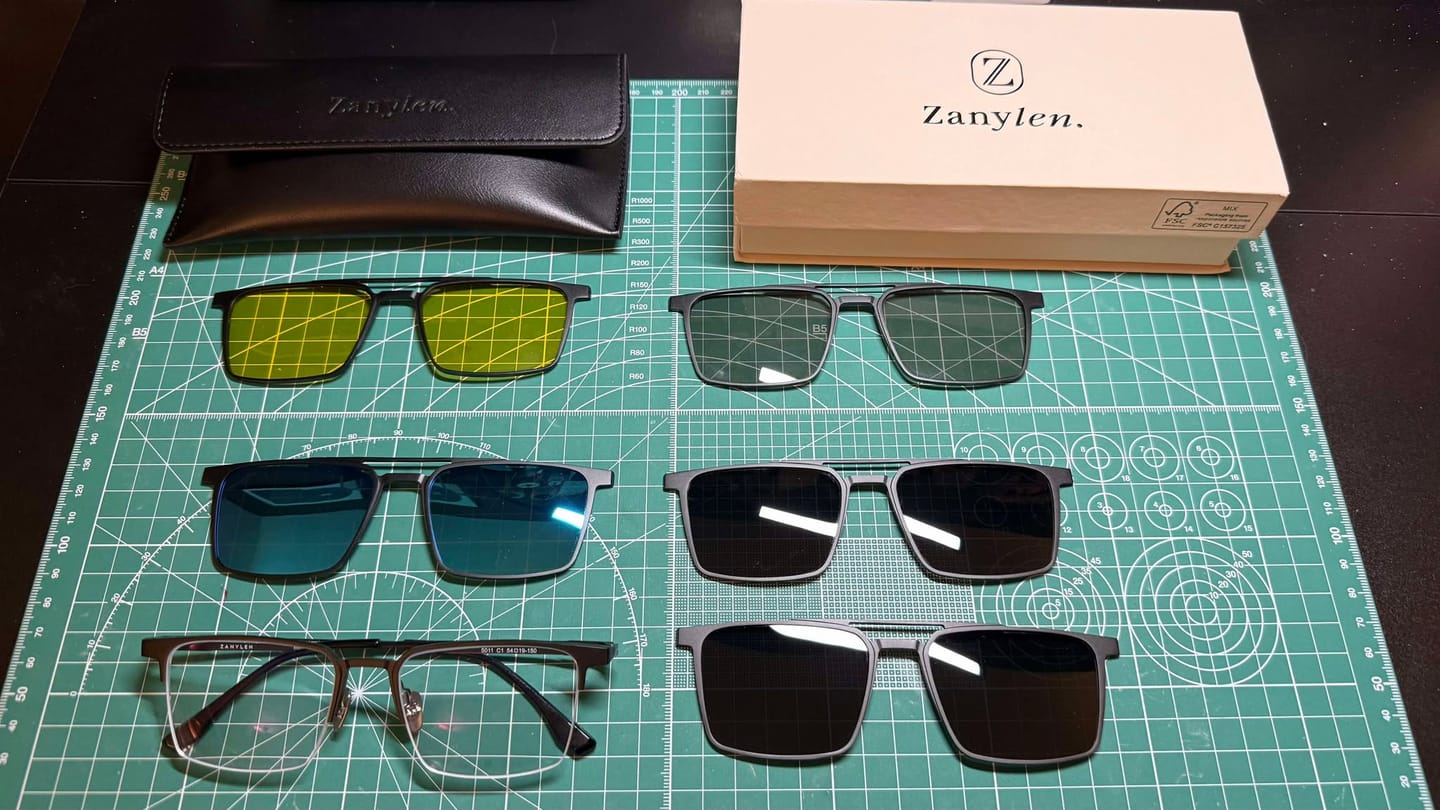 Customer photo review of Benjamin | Magnetic Clip-on Eyeglasses Sunglasses | ZanyLen Best Sellers