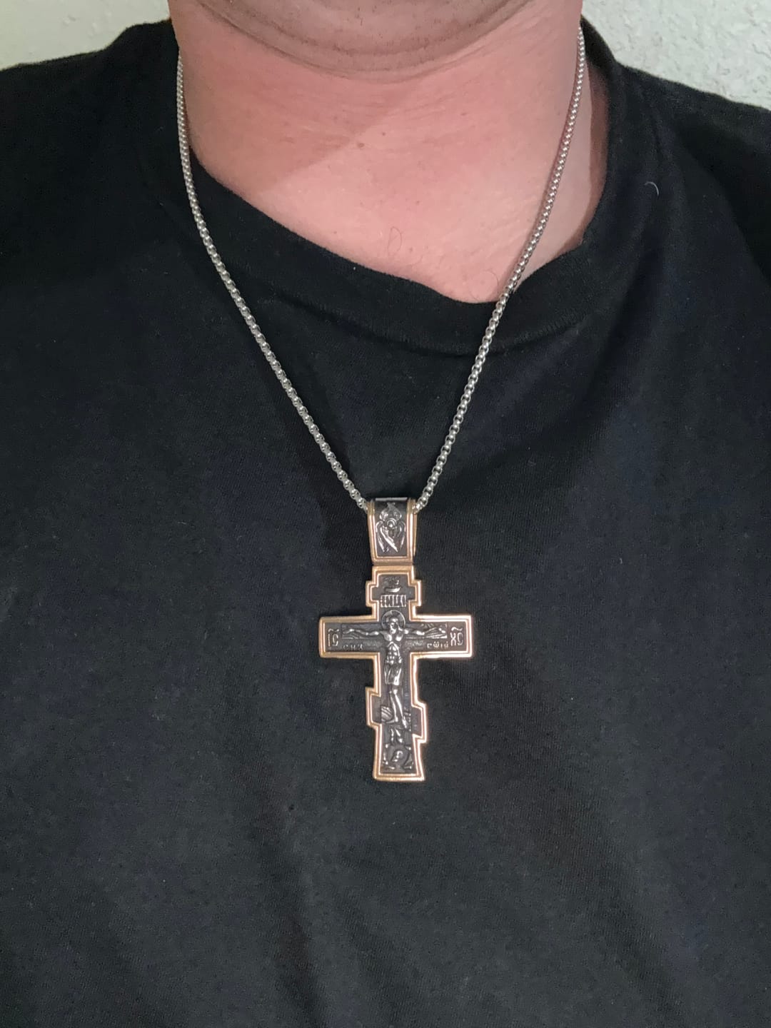Customer photo review of DARK JESUS CROSS. - GOLD