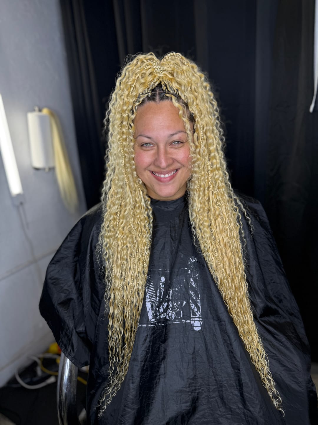 Customer photo review of #613 Blonde Deep Wave Bulk Hair Extensions for Braiding