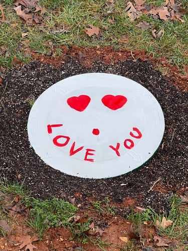 Customer photo review of Large Flat Septic Tank Riser Replacement Lid Cover 24"