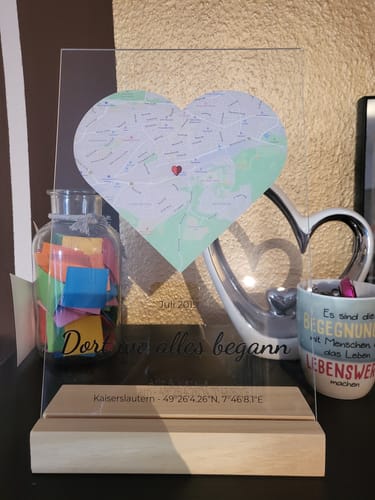 Kundenbewertung mit Foto zu "Unser Ereignis" - Personalisierte Acryltafel