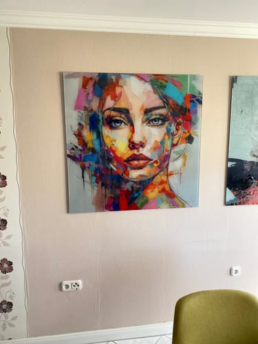 Customer photo review of Acrylglasbild | Abstraktes Frauenporträt Aurora | Quadrat