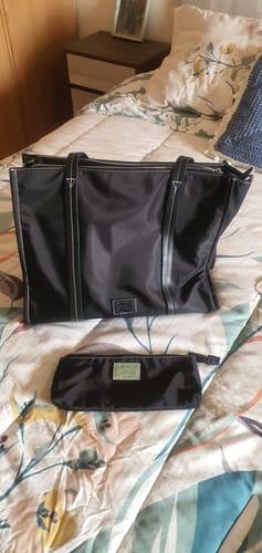 Reseña con foto de un cliente sobre Cartera De Hombro Notebook Nylon Office