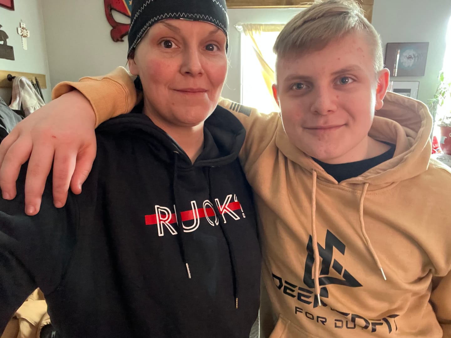 Customer photo review of Stigma Breaking Hoodie- Red Line