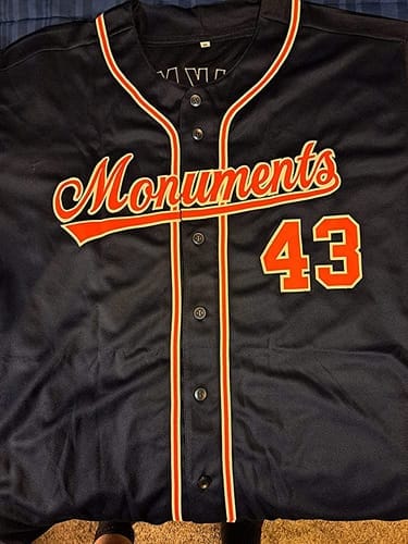 Customer photo review of Custom Royal Black Gradient Fashion Authentic Baseball Jersey