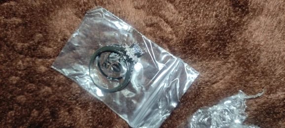 Customer photo review of Sterling Silver Ring Cubic Zirconia Simulated Diamond Tension Setting — Silver | KIMLUD