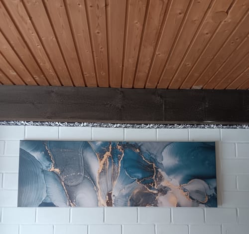 Customer photo review of Leinwandbild | Luxury Abstract Fluid Art No. 6 | Panorama