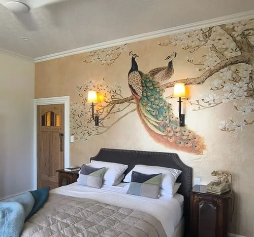Customer photo review of Magnolia Peacock Mural