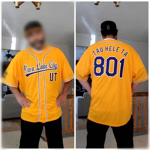 Customer photo review of Custom Black Pink-Light Gray Stripe Fashion Design Full Button Authentic Baseball Jersey
