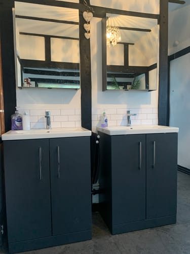Customer photo review of Ryker 600mm Floor Standing 2 Door Vanity & Basin - Soft Black