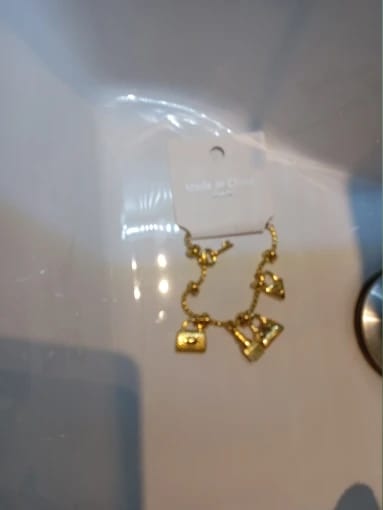 Customer photo review of Gold-Plated Stainless Steel Charm Bracelet — Gold-Tone | KIMLUD