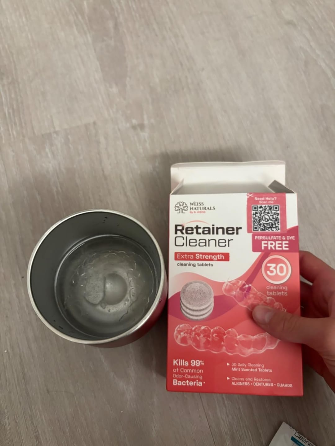 Customer photo review of Daily Retainer & Aligner Cleaner Tablets Mint-Scented | No DYE