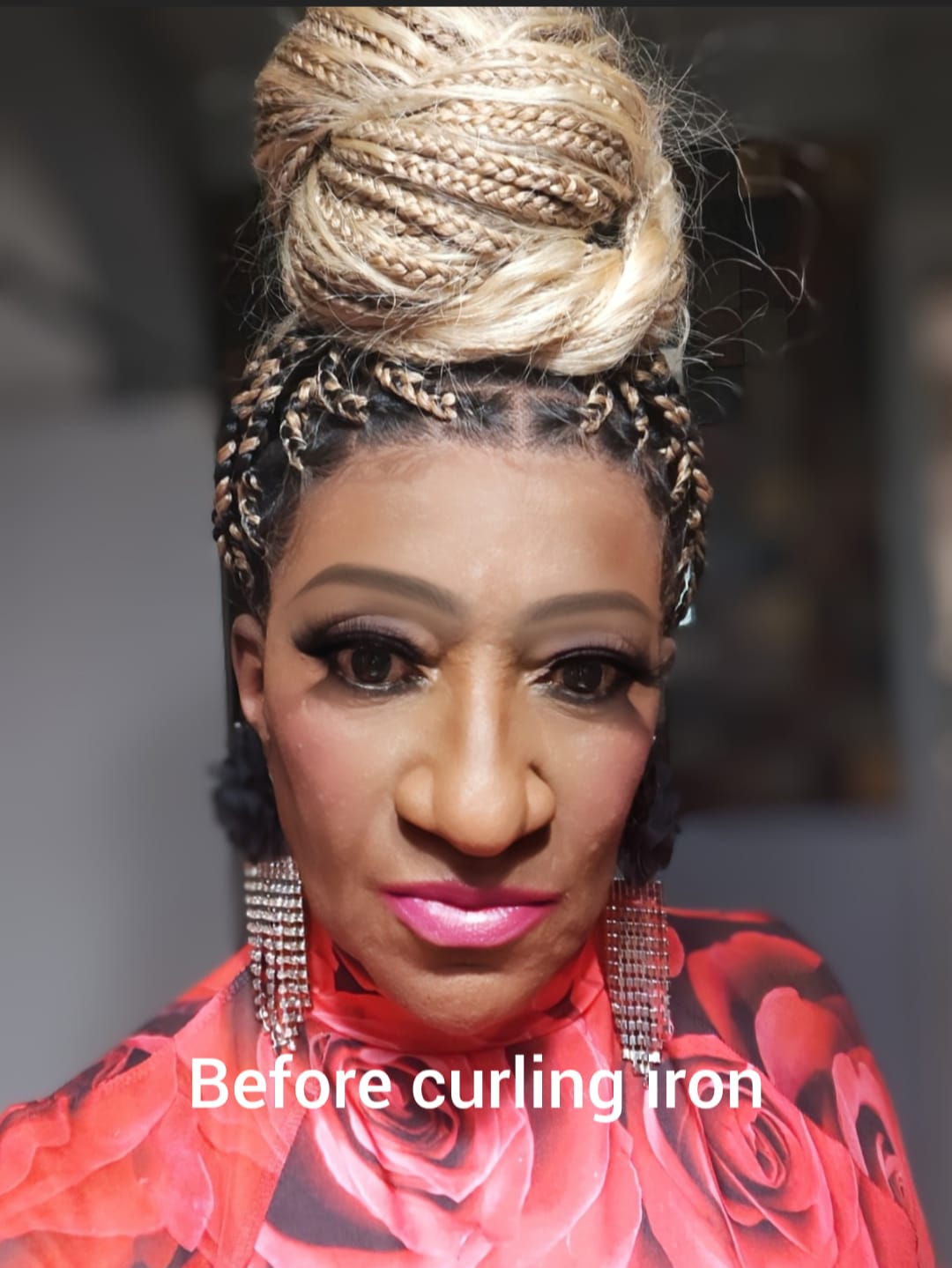 Customer photo review of Swiss HD Full Lace Human Hair Boho Curls 36" Knotless Boho Box Braided Wig