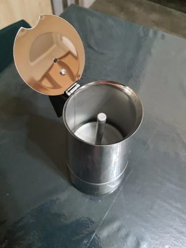 Customer photo review of Stainless Steel Moka Pot 2–9 Cup — Silver | KIMLUD