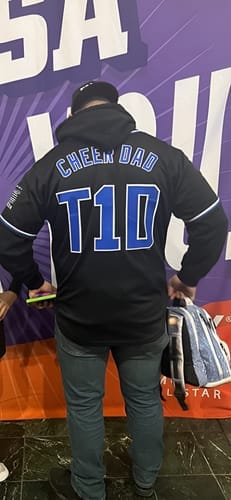 Customer photo review of Custom Cream Navy-Gold Classic Style Authentic Baseball Jersey