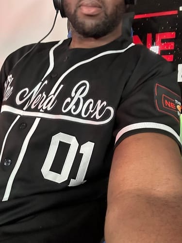 Customer photo review of Custom Royal Black Gradient Fashion Authentic Baseball Jersey