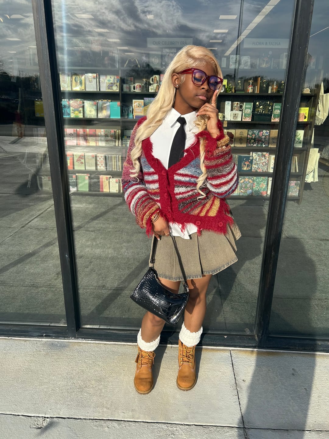 Customer photo review of Aelfric Eden Fringe Stripe Cardigan