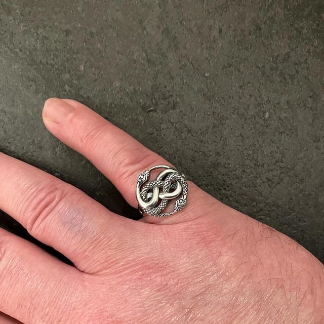 Customer photo review of 925 Sterling Silver Ouroboros Serpent Snake Infinity Eating Tail Ring