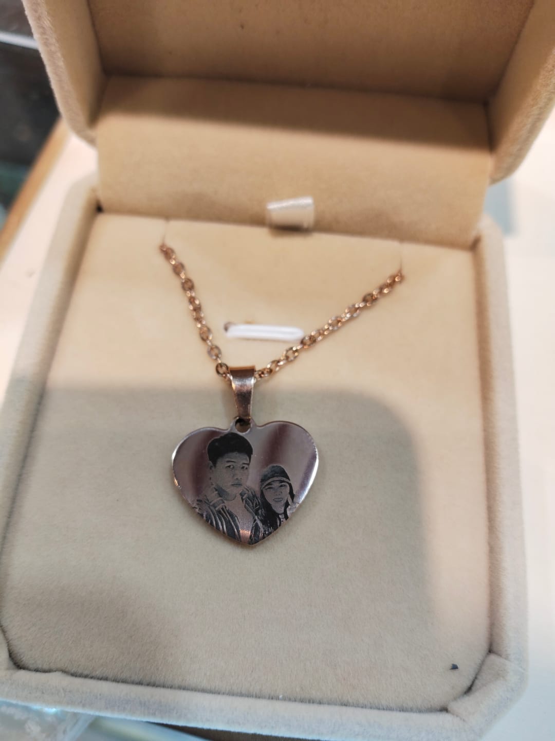 Customer photo review of Printave™ Personalized Heart Necklace