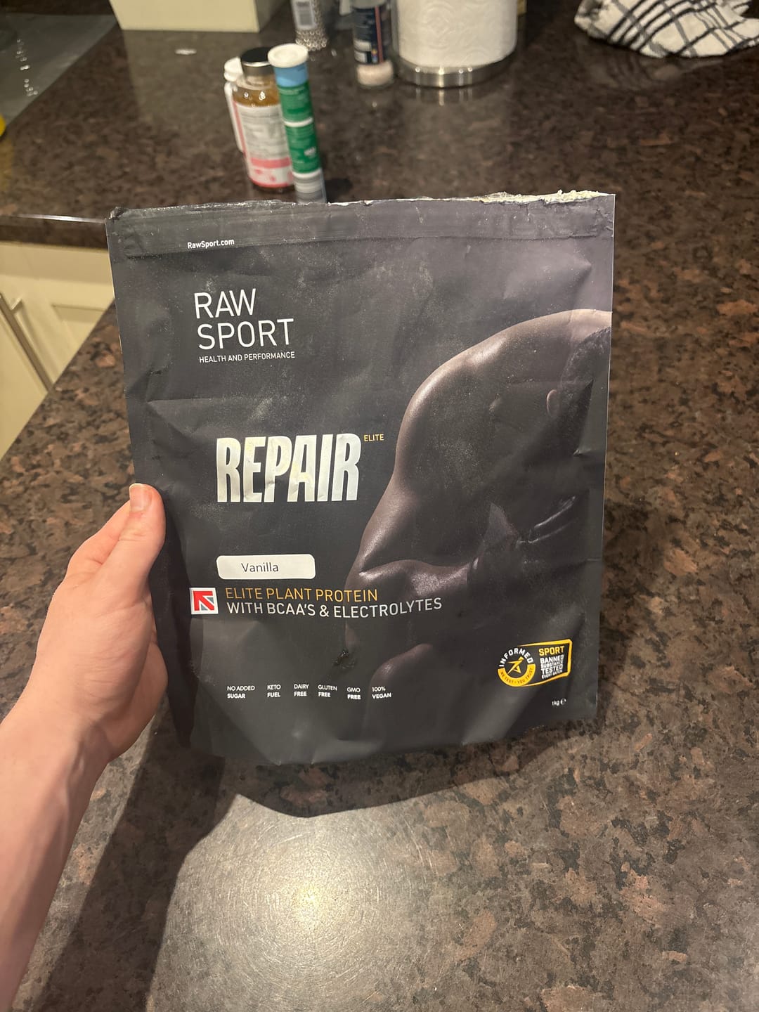 Customer photo review of Elite Repair Protein Powder