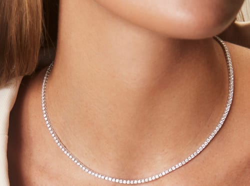 Customer photo review of TENNIS NECKLACE/CHOKER (3MM) - Fine Silver
