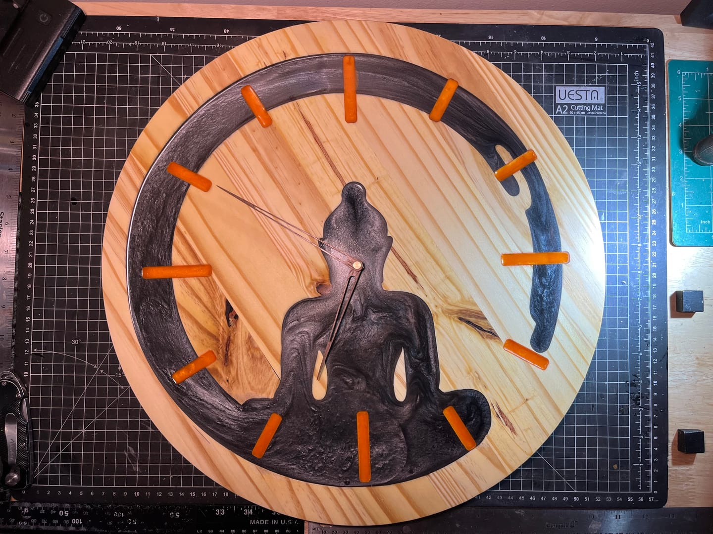 Customer photo review of 16" Circle + Clock Dials Style 2 Acrylic Router Template