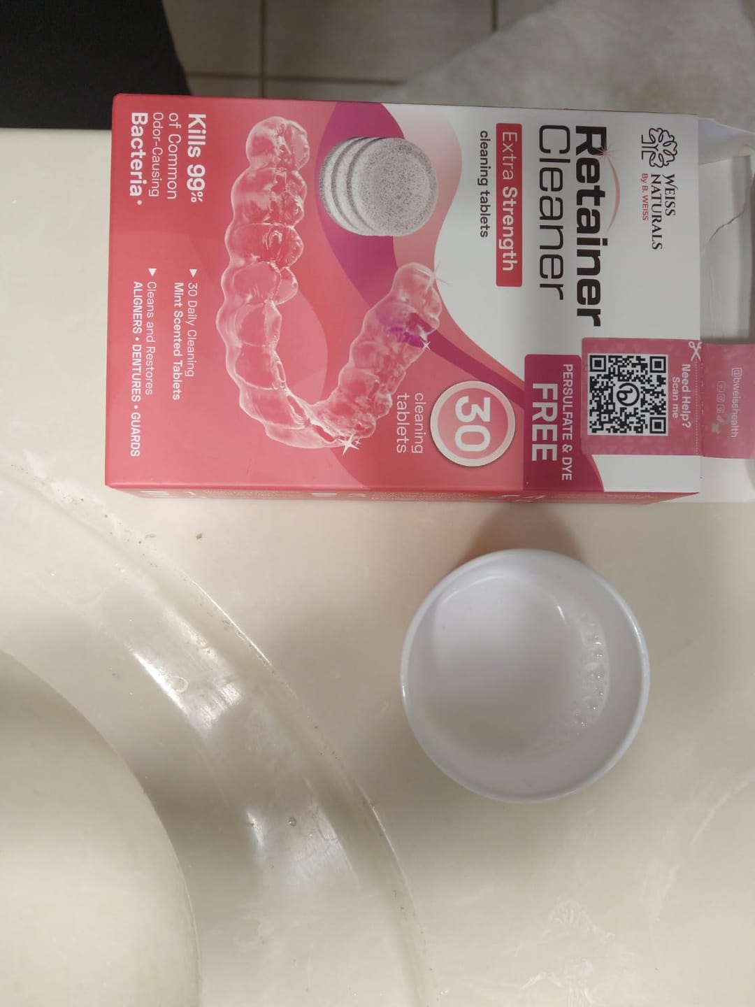 Customer photo review of Daily Retainer & Aligner Cleaner Tablets Mint-Scented | No DYE