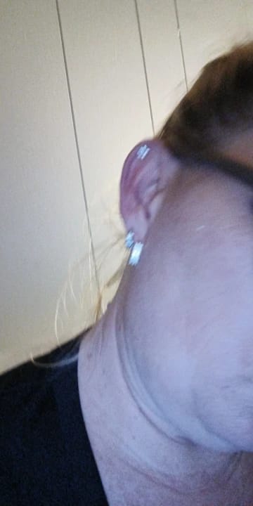 Customer photo review of Sterling Silver Stud Earrings Double Row Zircon Round — Silver | KIMLUD
