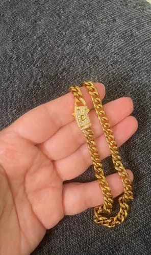 Customer photo review of Mens Cuban Link Necklace 14K Gold Plated