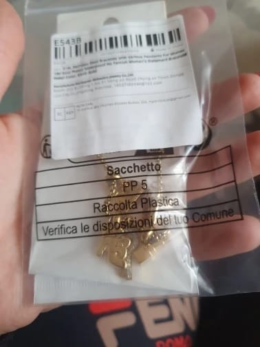 Customer photo review of Gold-Plated Stainless Steel Charm Bracelet — Gold-Tone | KIMLUD
