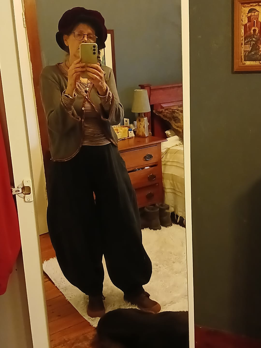 Customer photo review of Women Winter Ramie Fleece-lined Loose Harem Pants