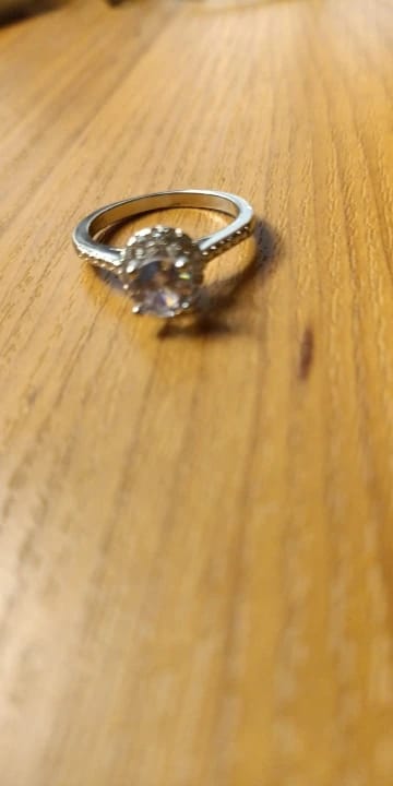 Customer photo review of Sterling Silver Ring Cubic Zirconia Simulated Diamond Tension Setting — Silver | KIMLUD