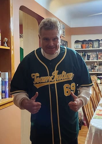 Customer photo review of Custom Aqua Pink-White Gradient Stripe Fashion Authentic Baseball Jersey