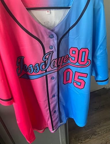 Customer photo review of Custom Purple Black-White Classic Style Authentic Baseball Jersey