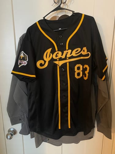 Customer photo review of Custom White Gray-Black Classic Style Authentic Baseball Jersey