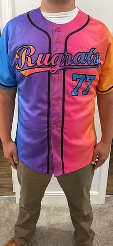 Customer photo review of Custom Orange Black-White Classic Style Authentic Baseball Jersey
