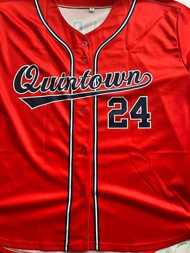 Customer photo review of Custom Aqua Pink-White Gradient Stripe Fashion Authentic Baseball Jersey