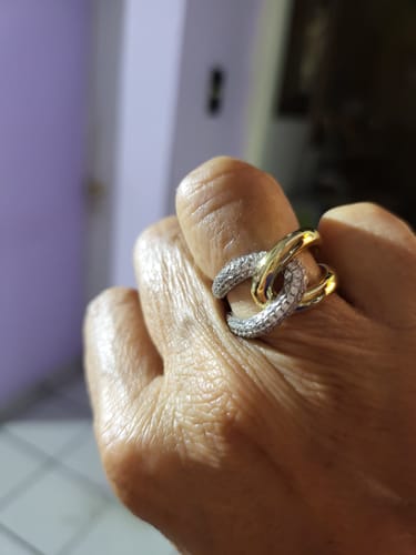 Customer photo review of Anillo Bicolor con Zirconia