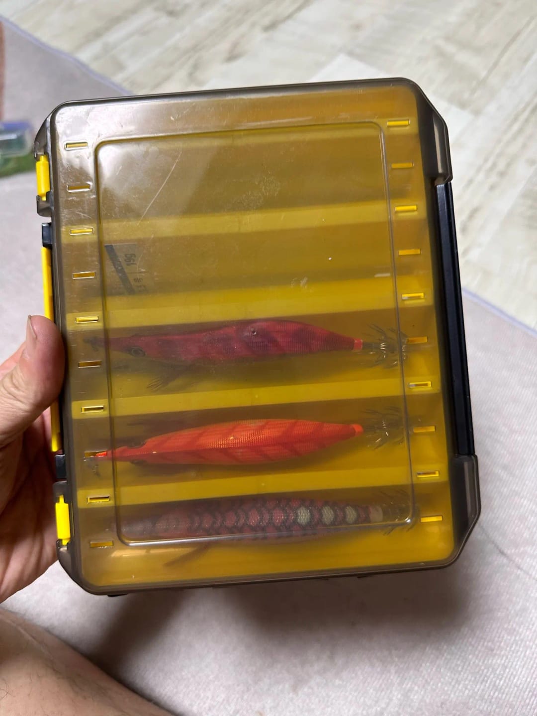Customer photo review of Double-Sided Waterproof Plastic Fishing Tackle Box Organizer With Interlocking Compartments — Black | KIMLUD