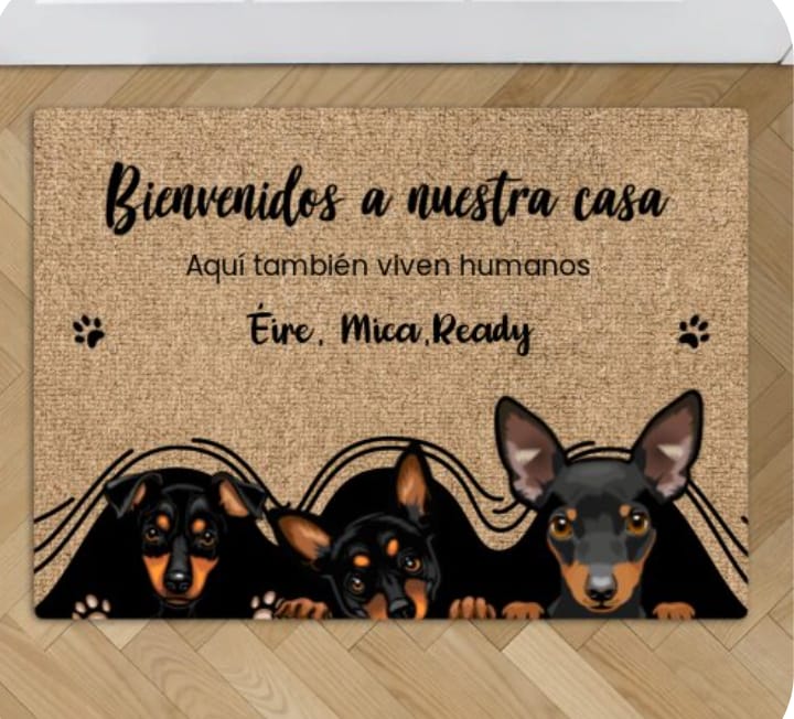Customer photo review of En mi casa - Felpudo personalizado