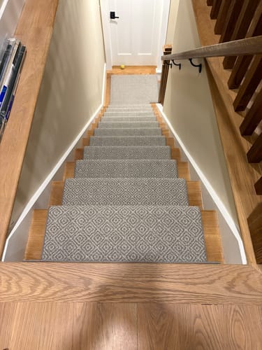 Customer photo review of Anderson Tuftex Stroll Shoreline Modern Grey Staircase Runner