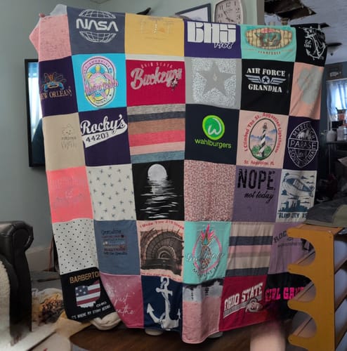 T-shirt quilt featuring buckeyes by Amy from OH
