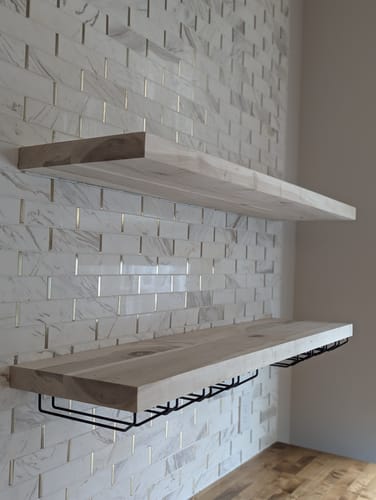 Customer photo review of Maple Floating Shelves